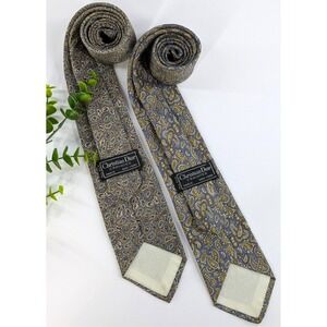 ALL SILK LOT 2🤩Vtg Christian Dior Cravates Mens Neck Ties Designer Baskin CLASS